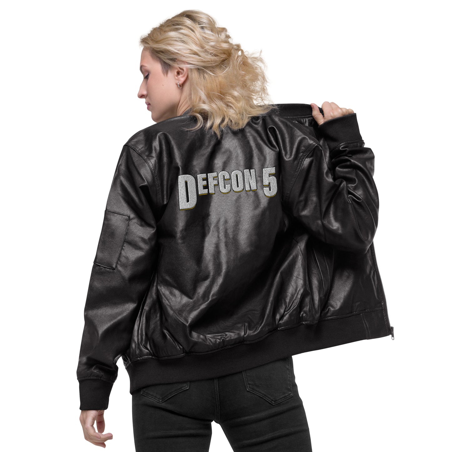 Defcon 5 Faux Leather Bomber